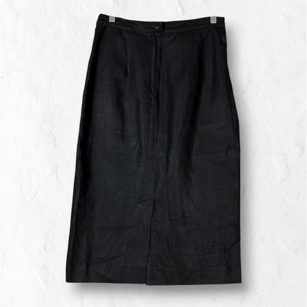 Vintage 80s Linen Pencil Skirt Altered to 50s Wiggle Skirt